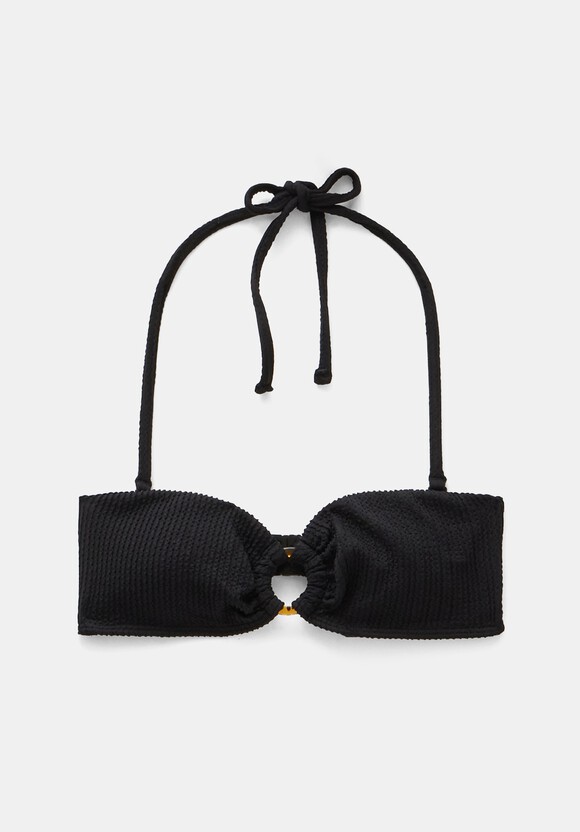 Ring Bandeau Crinkle Bikini Top