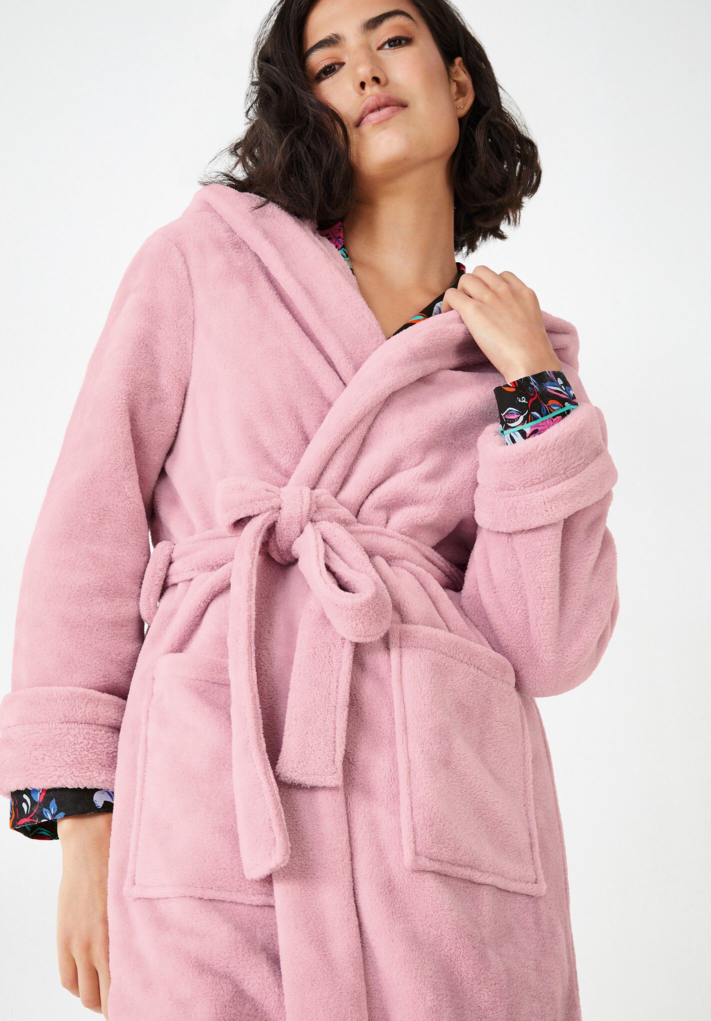 Hooded Dressing Gown Oversized Dressing Gown Rose Pink hush