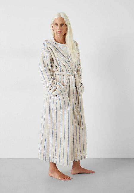 Renée Striped Cotton Towelling Robe