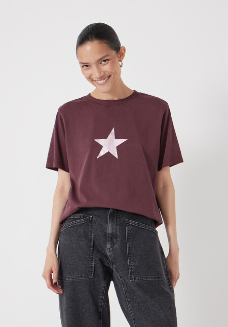 Metallic Star Graphic T-Shirt