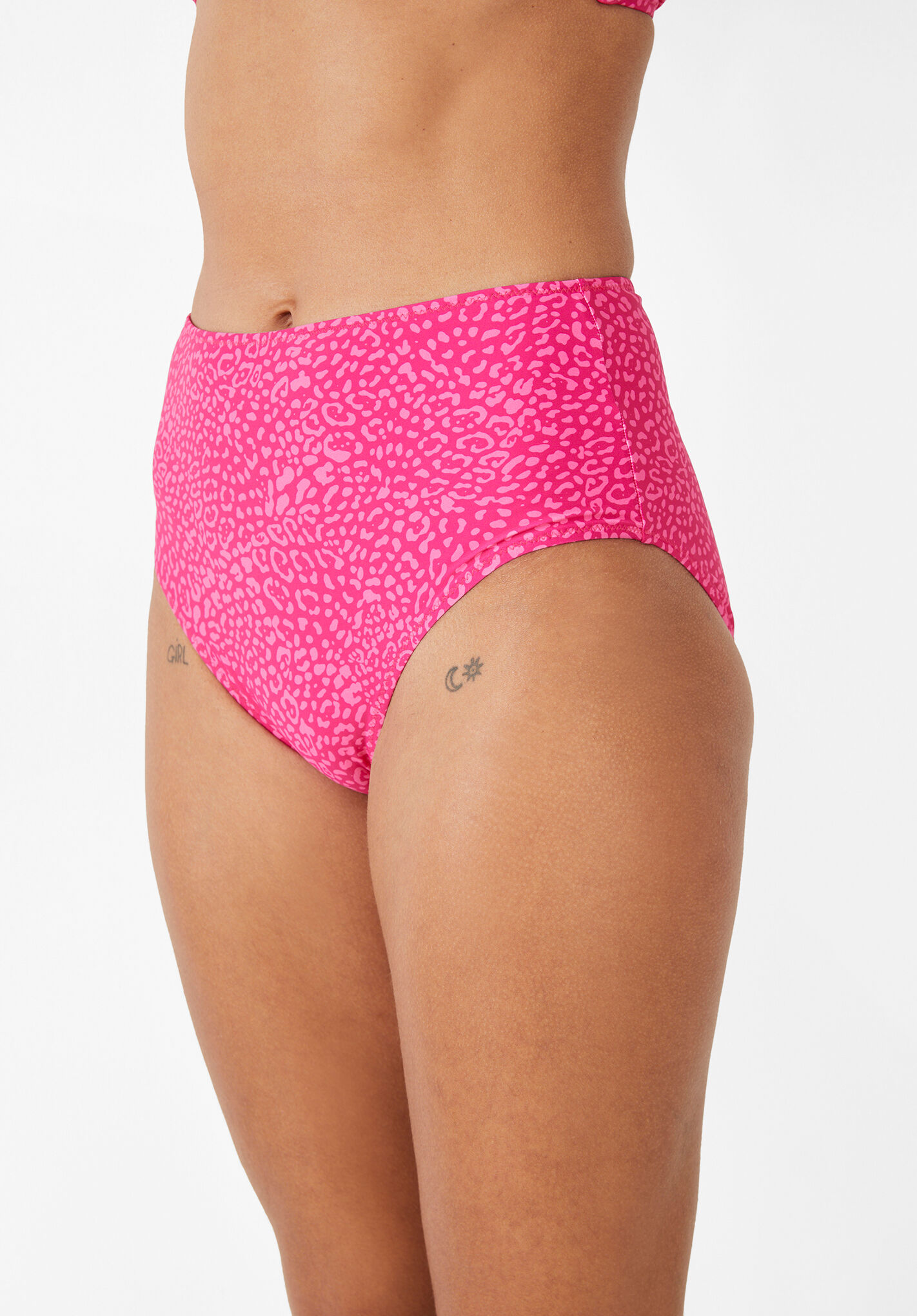 Heather High Waisted Bikini Bottoms Contrast Leopard hush
