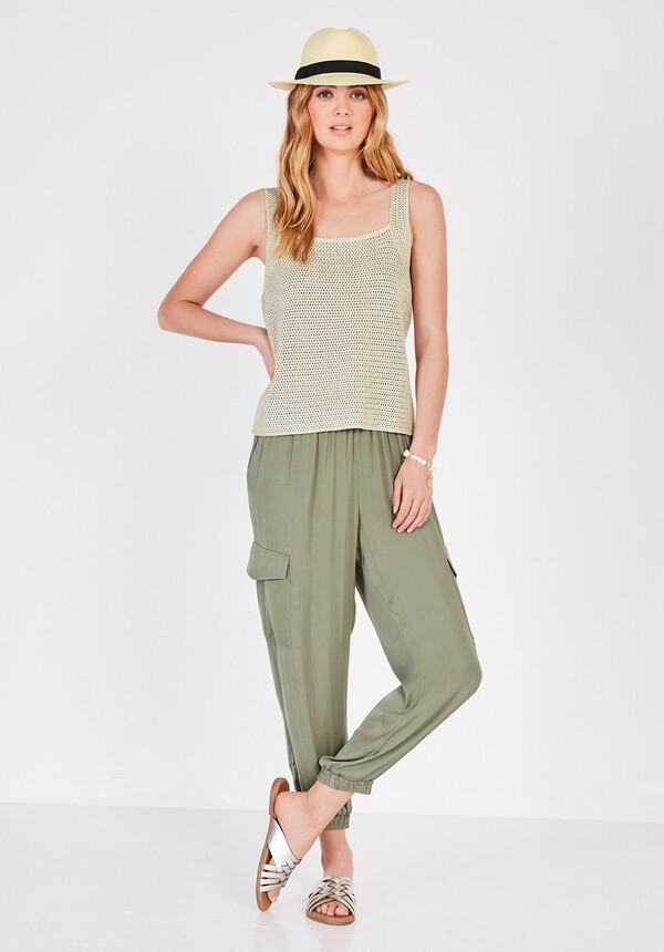 Nari Striped Crochet Knitted Vest