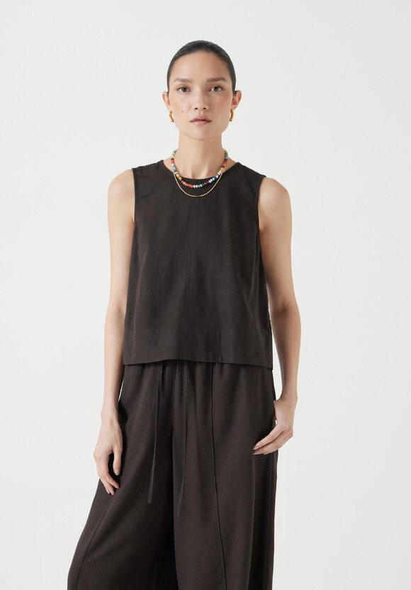 Vera Linen Blend Shell Top