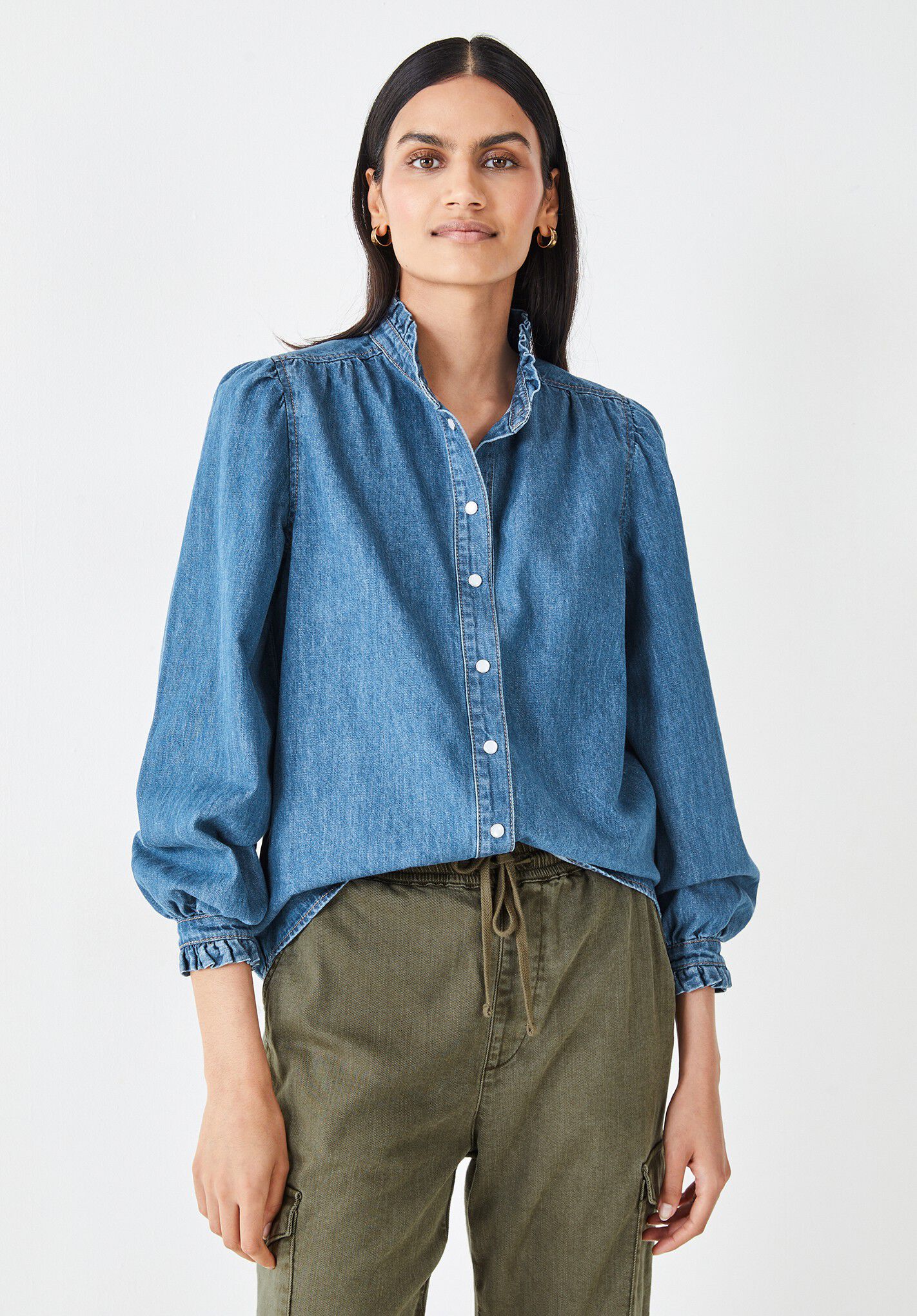 Joyce Denim Shirt Mid Authentic Blue hush