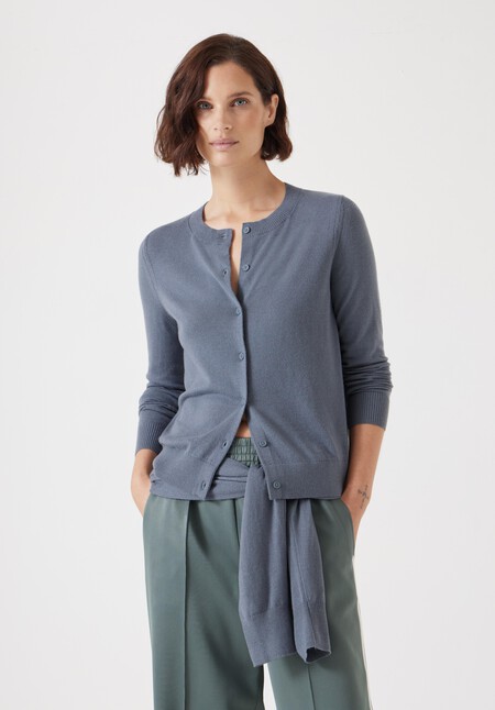 Wool Blend Slim Knitted Cardigan