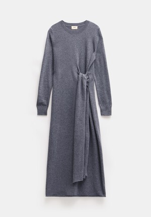 Tilly Tie Waist Merino Wool Midi Dress