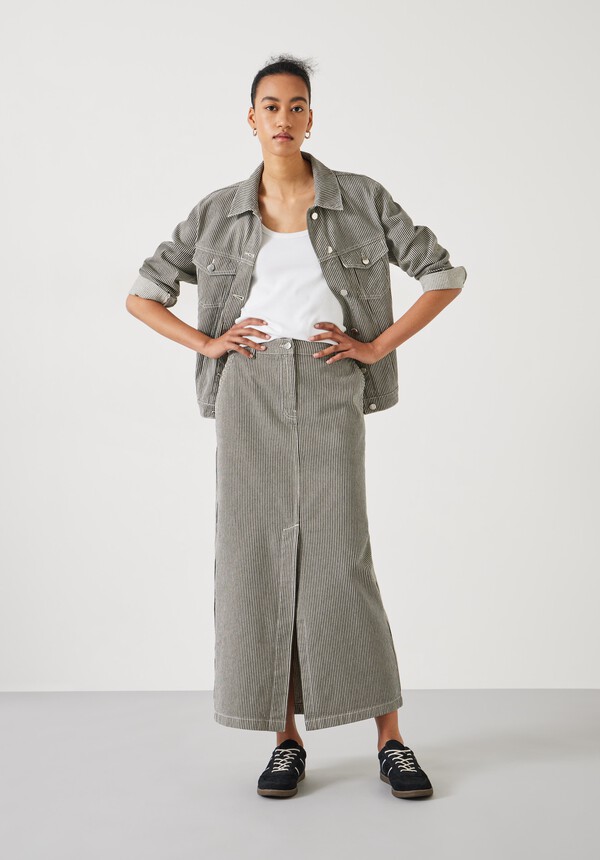 Amalia Stripe Denim Maxi Skirt