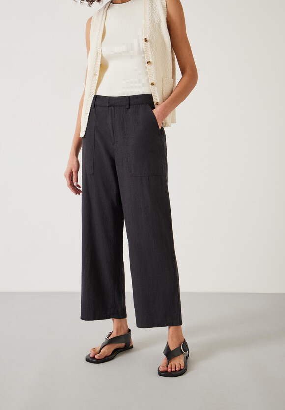 Carrie Linen Straight Cropped Trouser