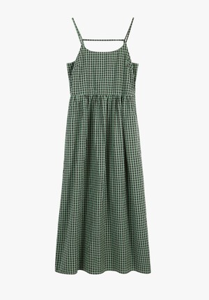 Clove Cotton Check Midi Dress