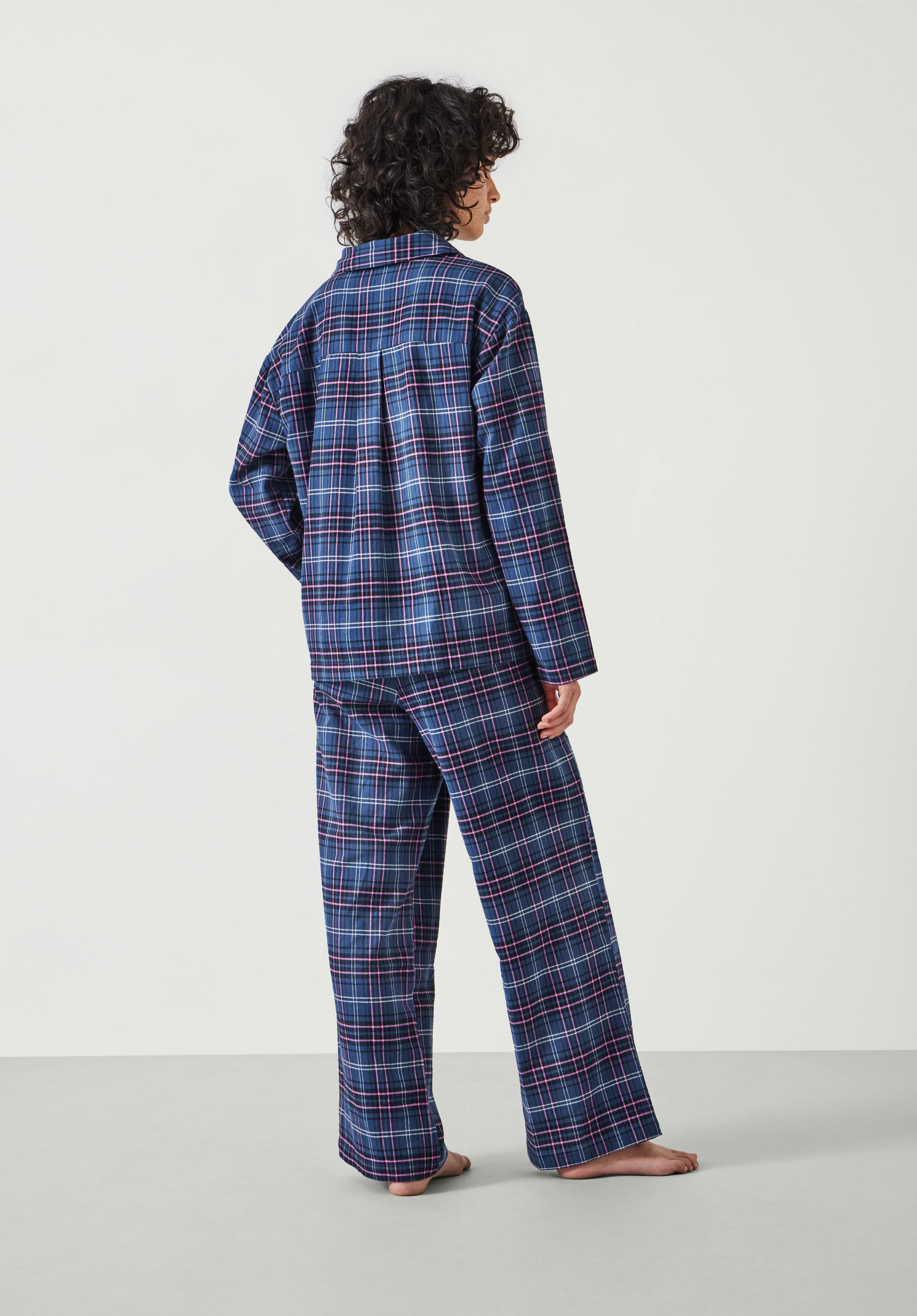 Luella Brushed Cotton Check Pajamas Navy Mix Check hush