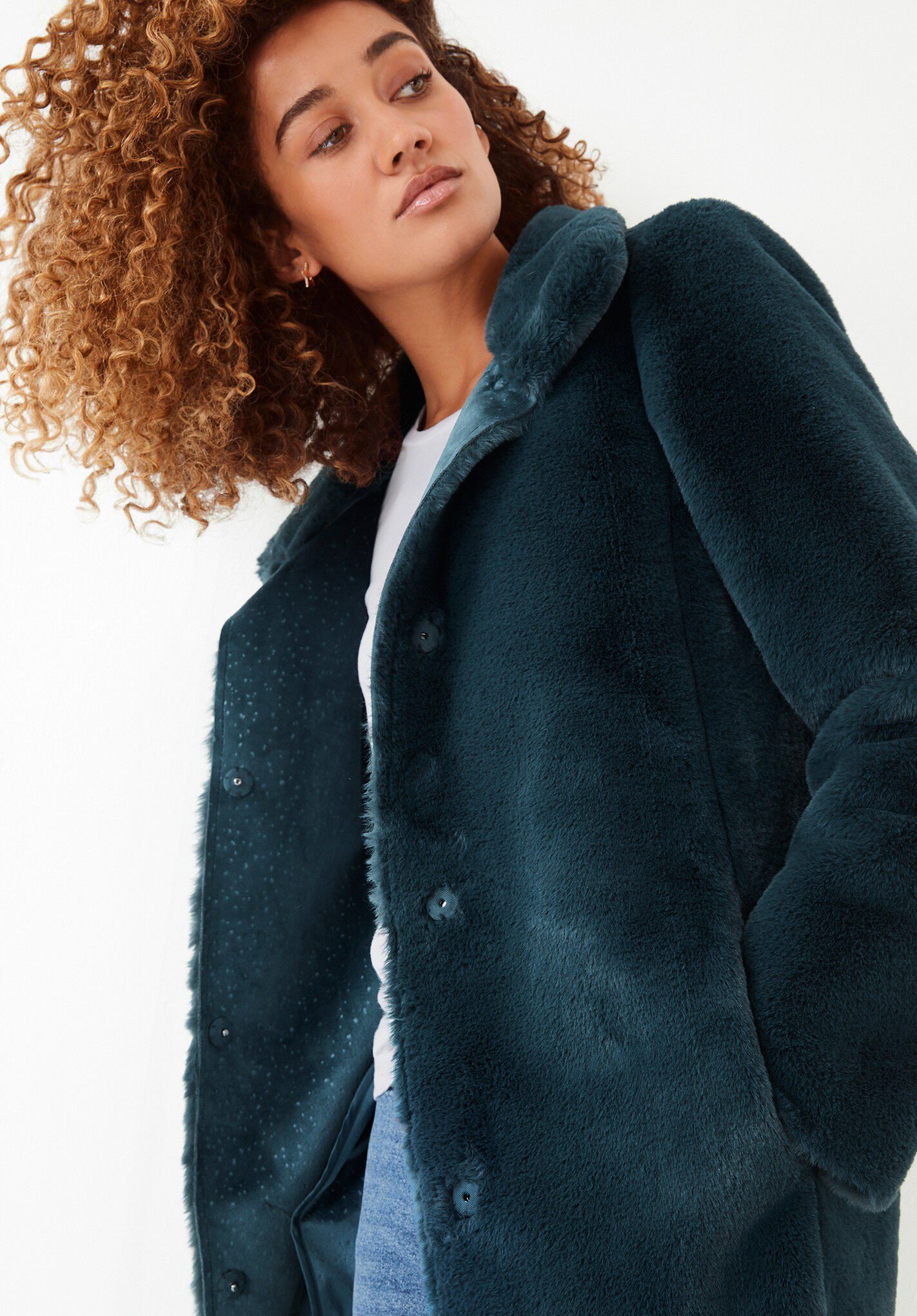 Hush ella faux fur coat charcoal Clearance