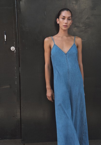 Saskia Denim Slip Maxi Dress