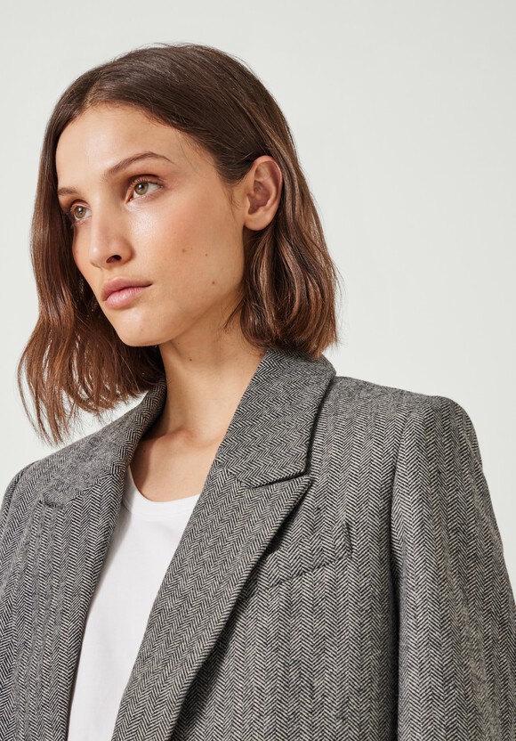 Maeve Relaxed Wool Blend Herringbone Blazer