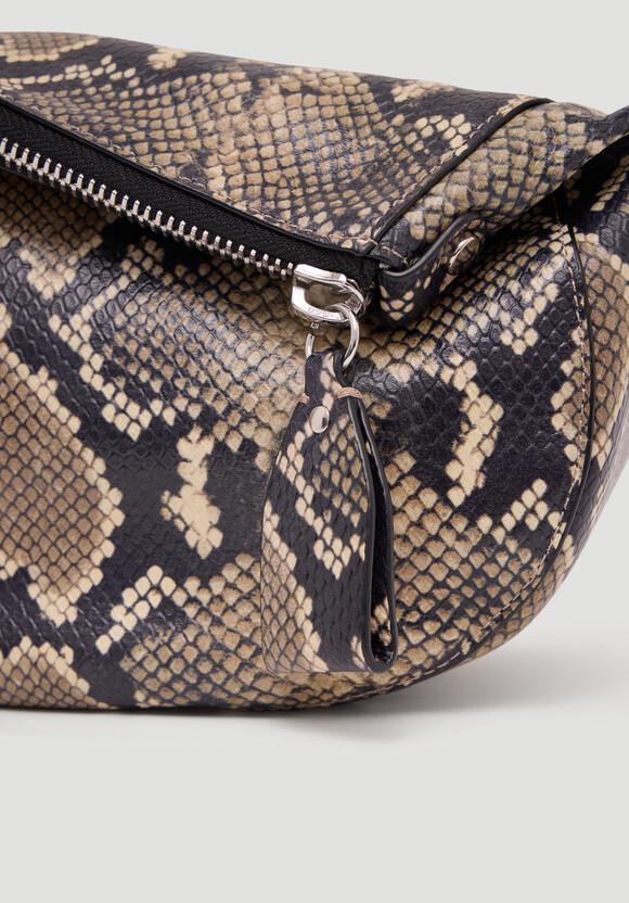 Zippy Crescent Leather Crossbody Bag