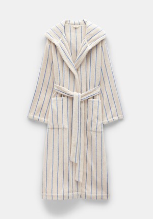 Renée Striped Cotton Towelling Robe