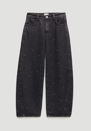 Embellished Bree Barrel Leg Jeans