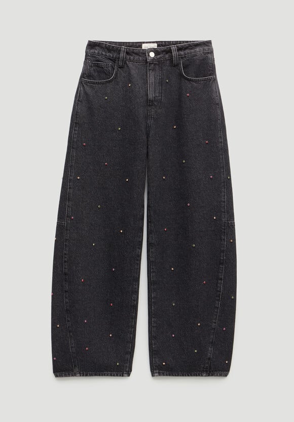 Embellished Bree Barrel Leg Jeans