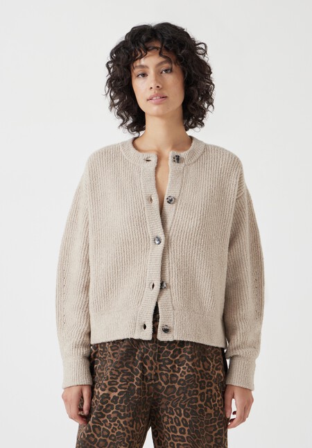 Button Front Rib Cardigan
