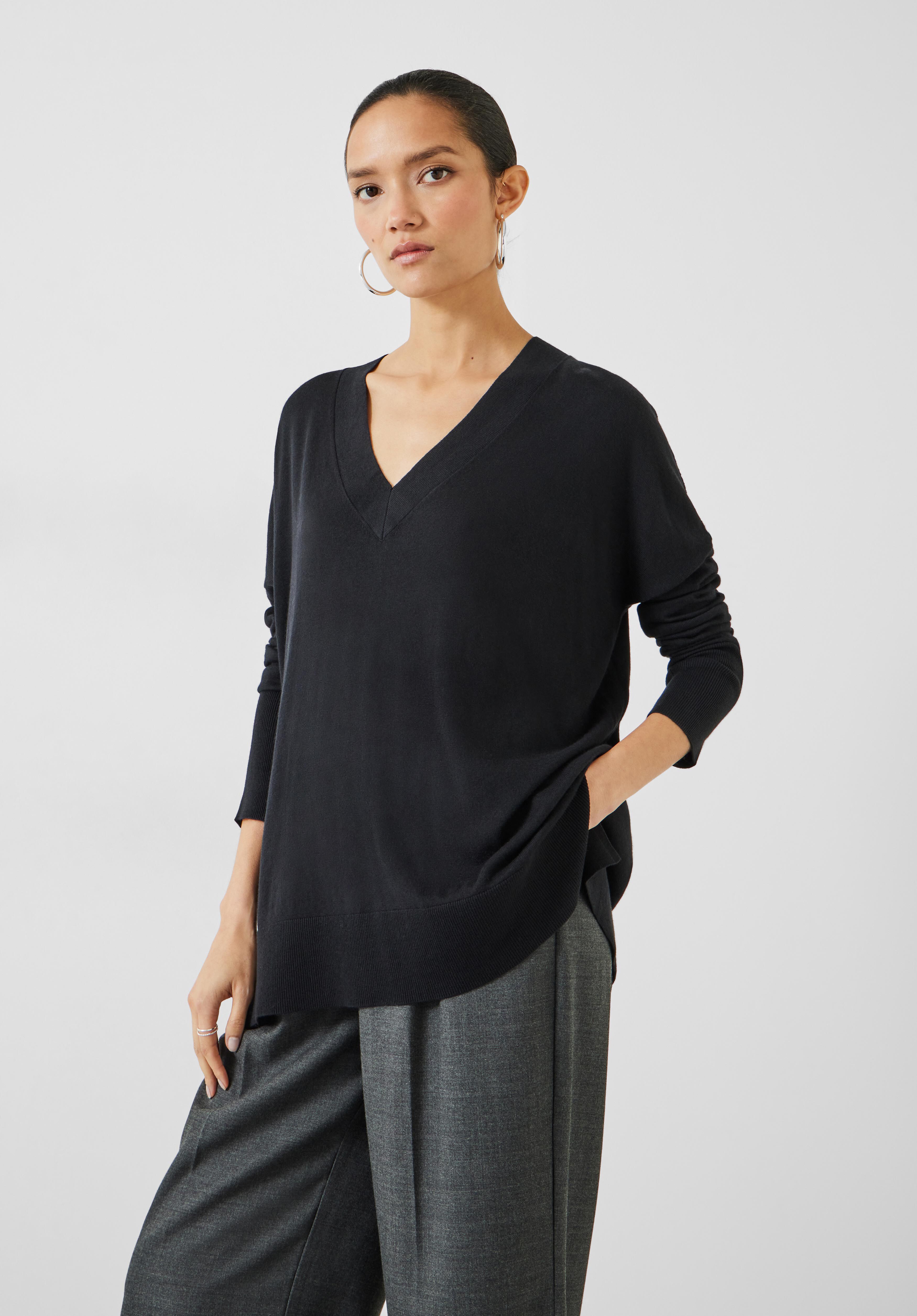 Relaxed v neck sweater hot sale