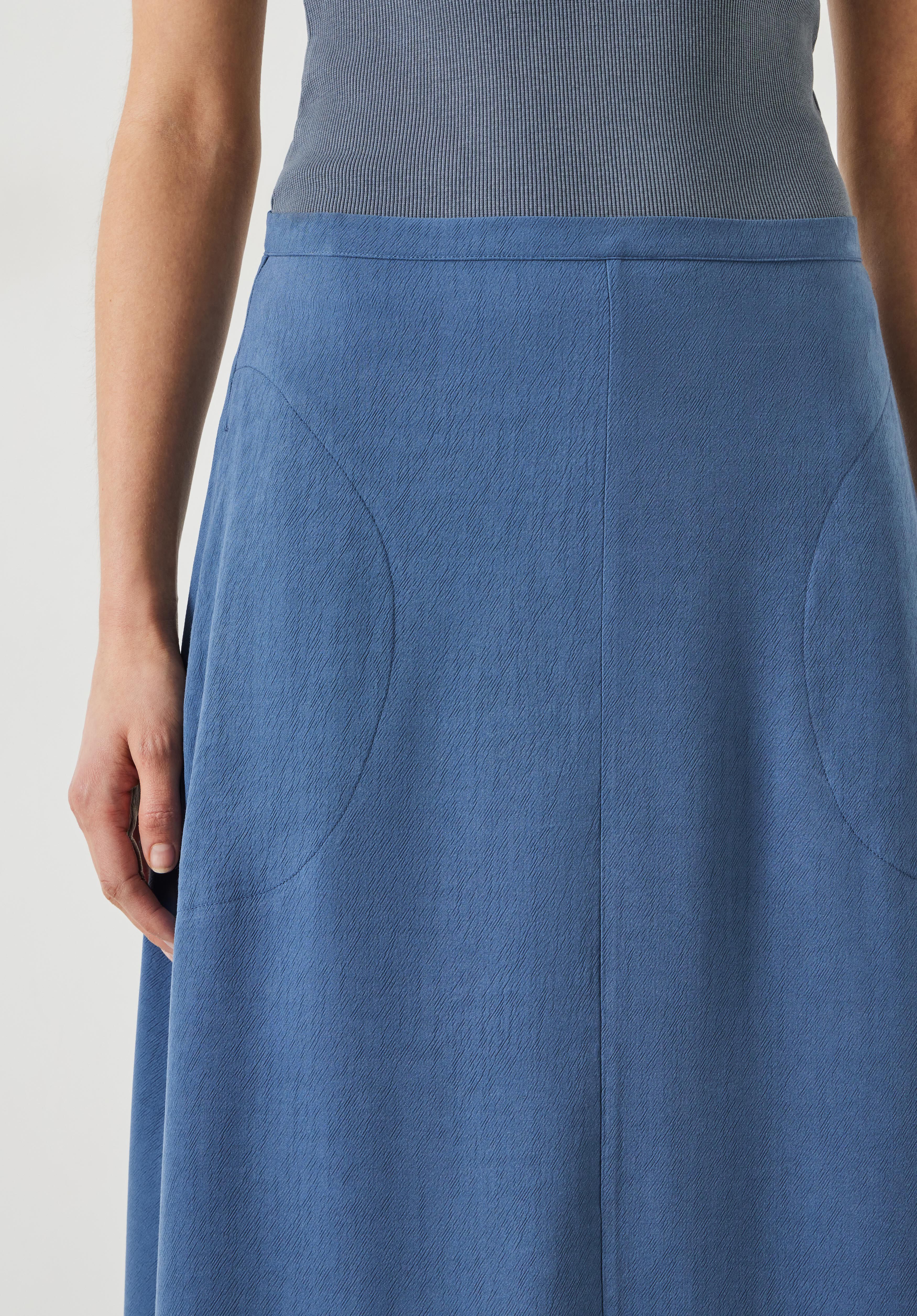 Layla Textured Midi Skirt | Vintage Indigo | hush