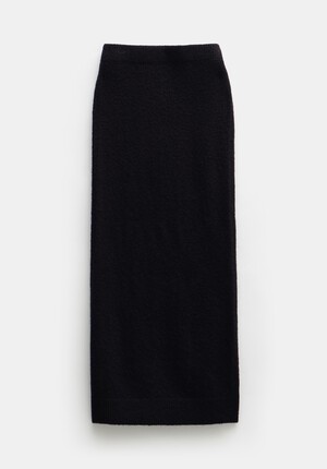 Missy Slim Knitted Wool Blend Midi Skirt
