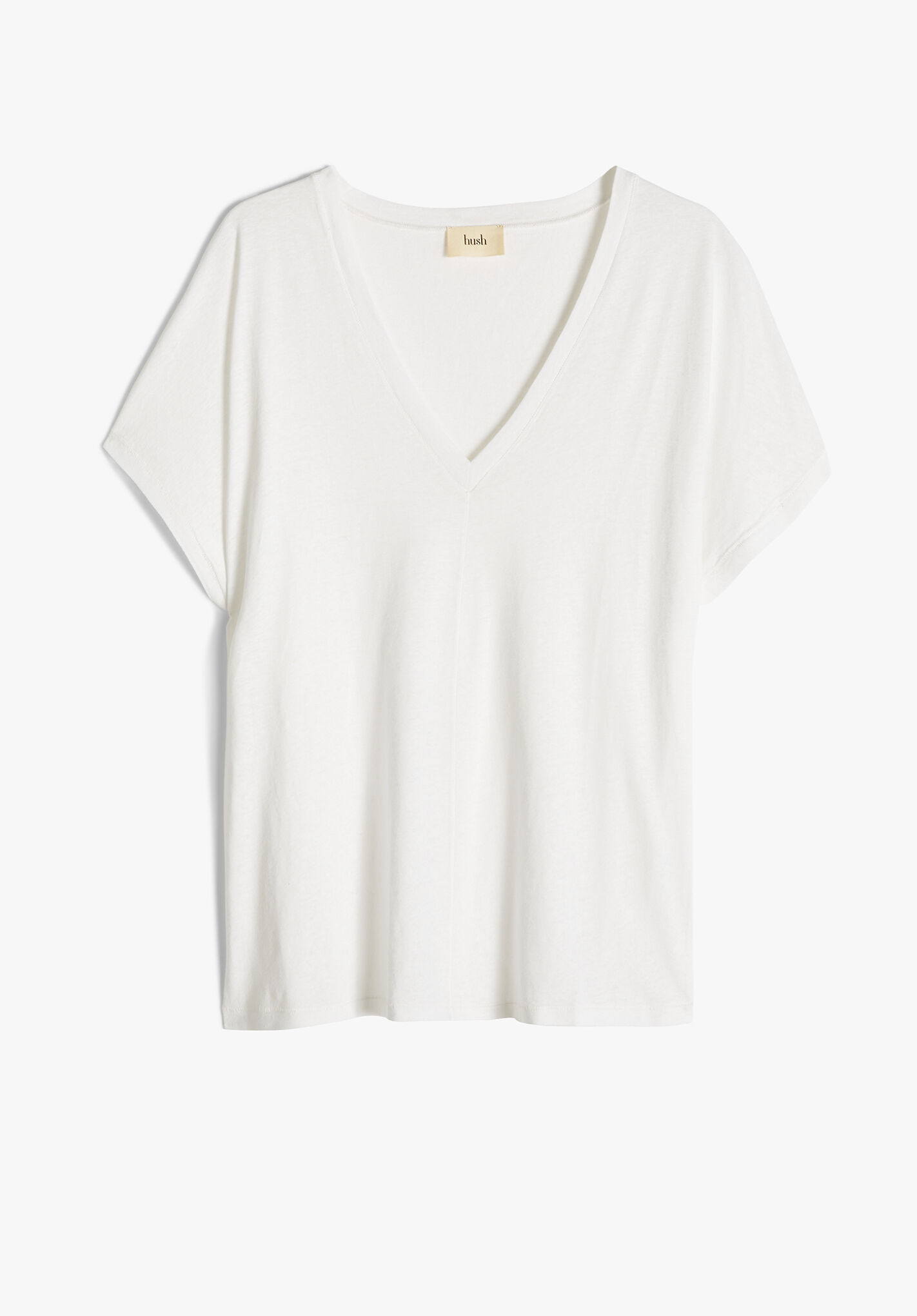 Danny Linen V Neck T Shirt White hush