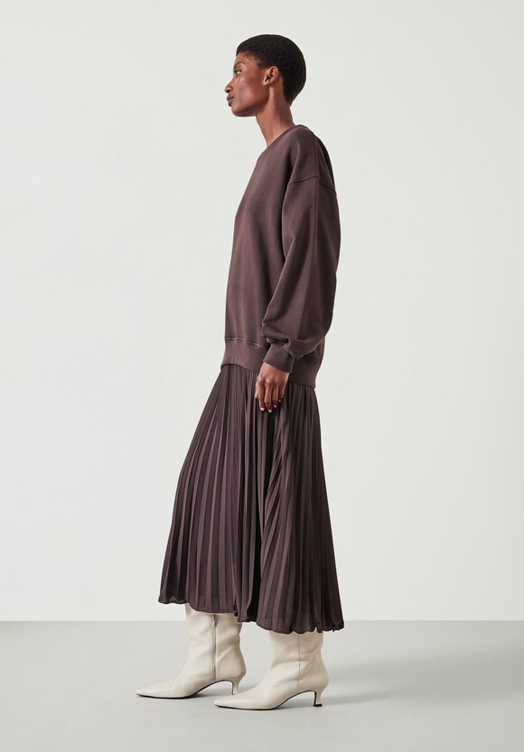 Gabriela Pleated Skirt Sweatshirt Dress