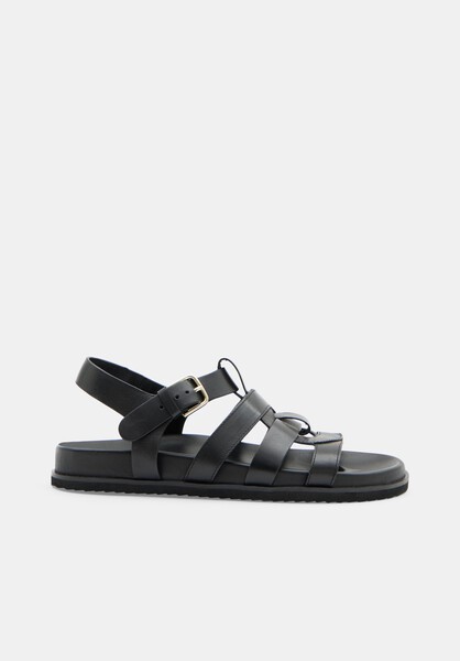 Rose Leather Cage Sandals