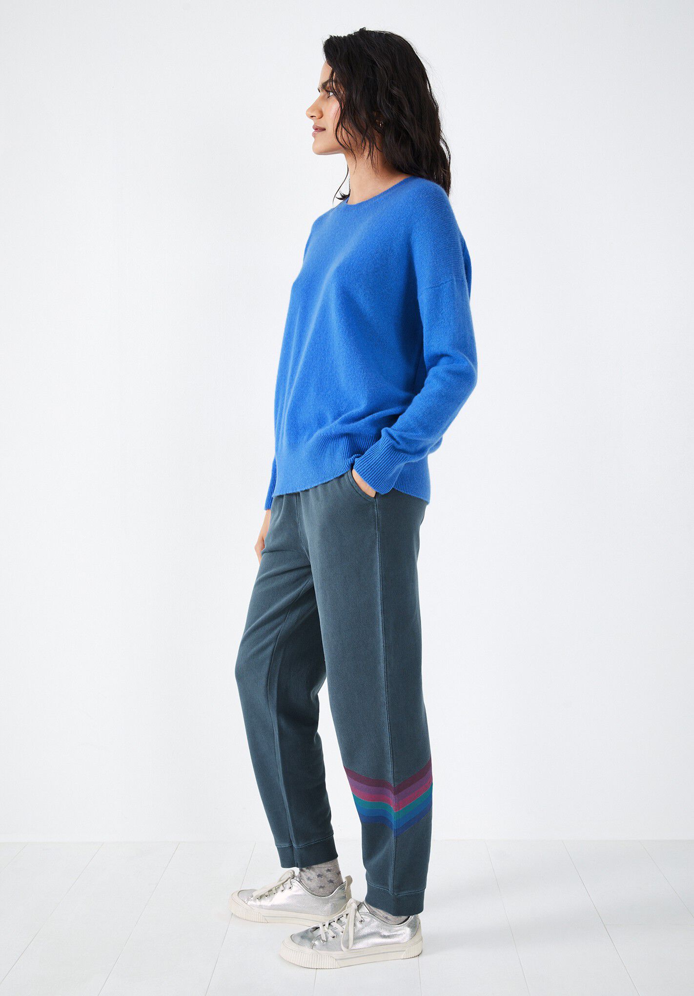 Rainbow stripe jogger store