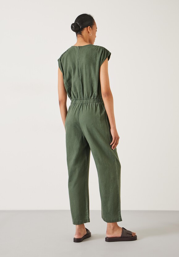 Wrap Linen Blend Jumpsuit