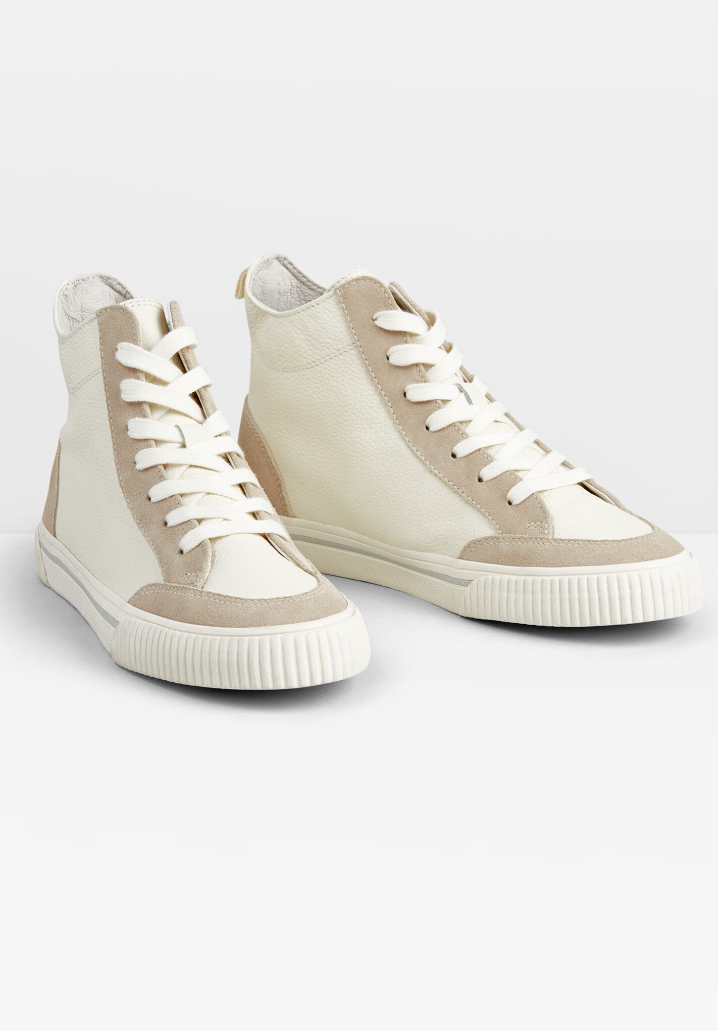 Auden Leather Hi Top Trainers White hush