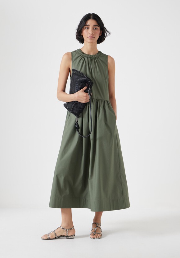 Lightweight Cotton Sleeveless Crew Neck Maxi Dress