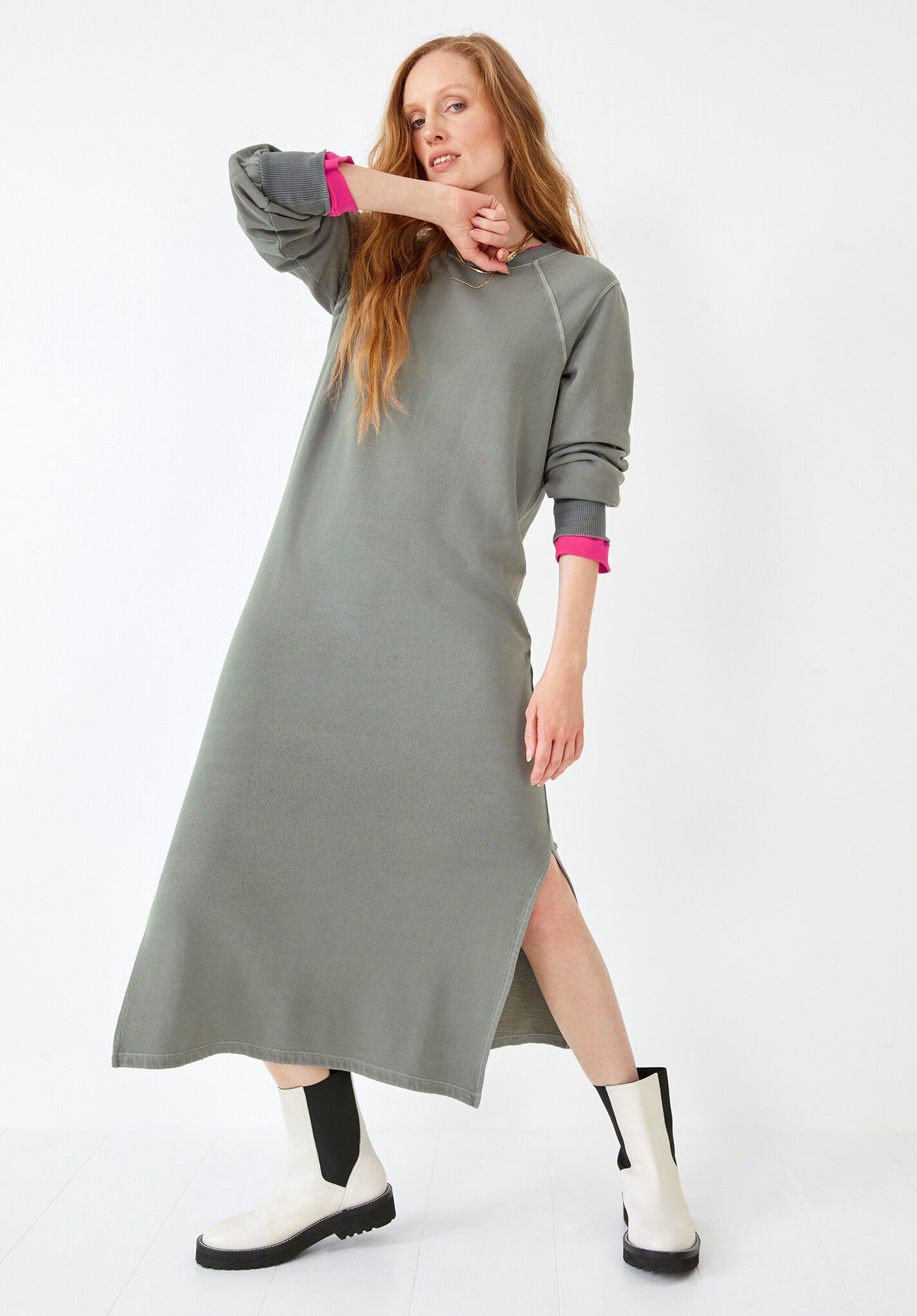 gray sweatshirt dress