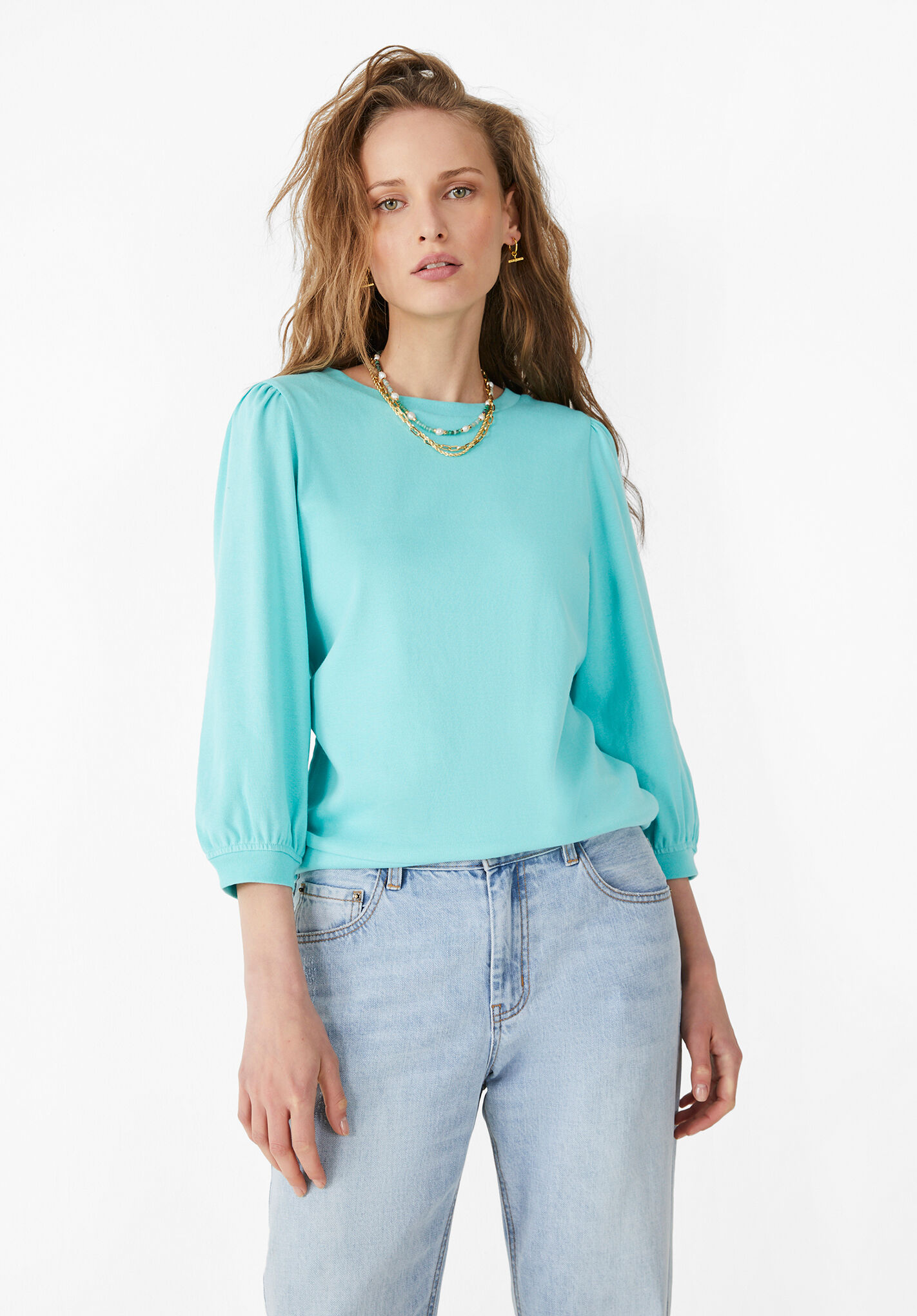 Mimi Puff Sleeve T-Shirt | Spearmint Ocean | hush