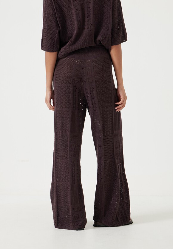 Patchwork Stitch Knitted Trouser