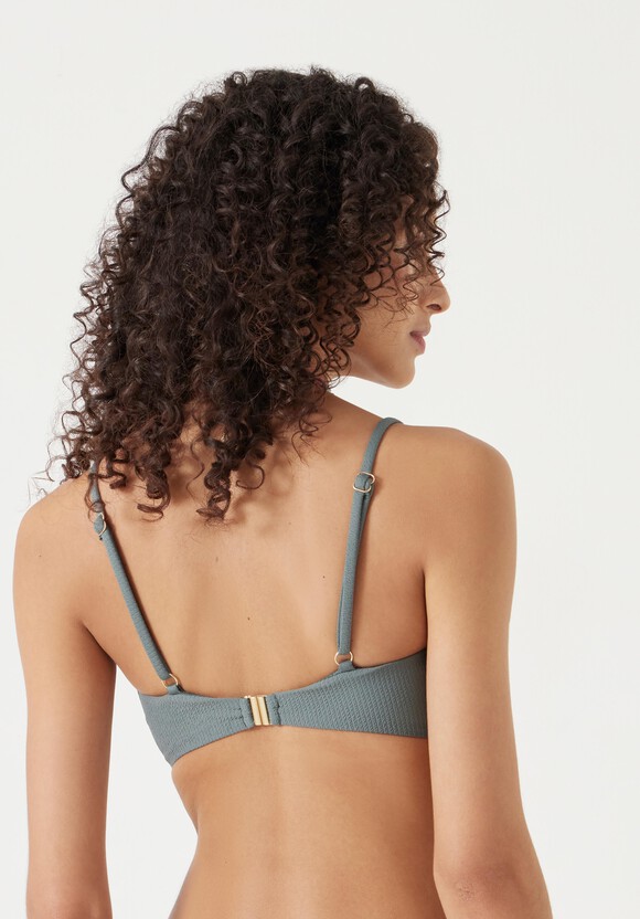 Square Neck Texture Bikini Top