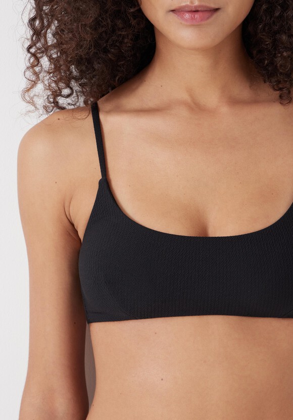 Square Neck Texture Bikini Top