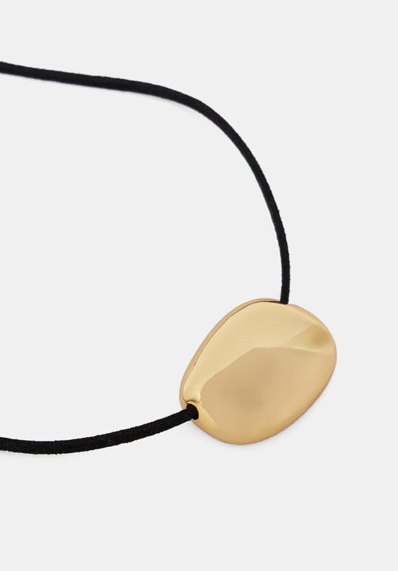 Pebble Pendant Cord Necklace