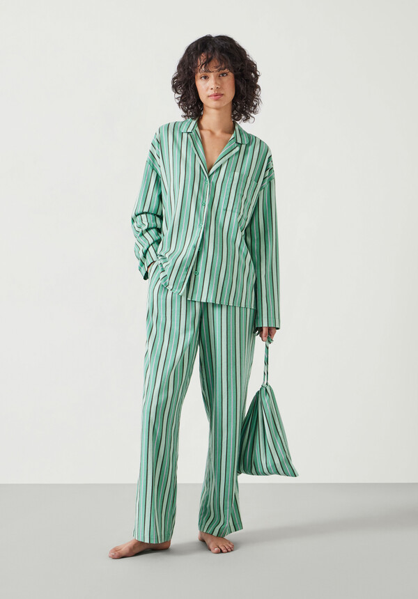 Amita Cotton Flannel Multi Stripe Pyjamas