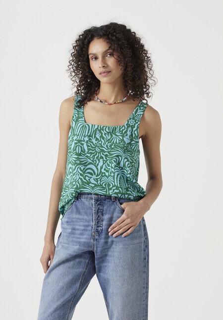 Air Flow Square Neckline Tank Top