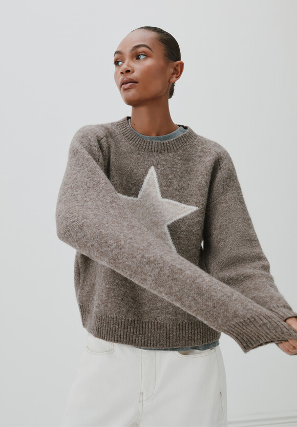 Wool Blend Star Jacquard Jumper