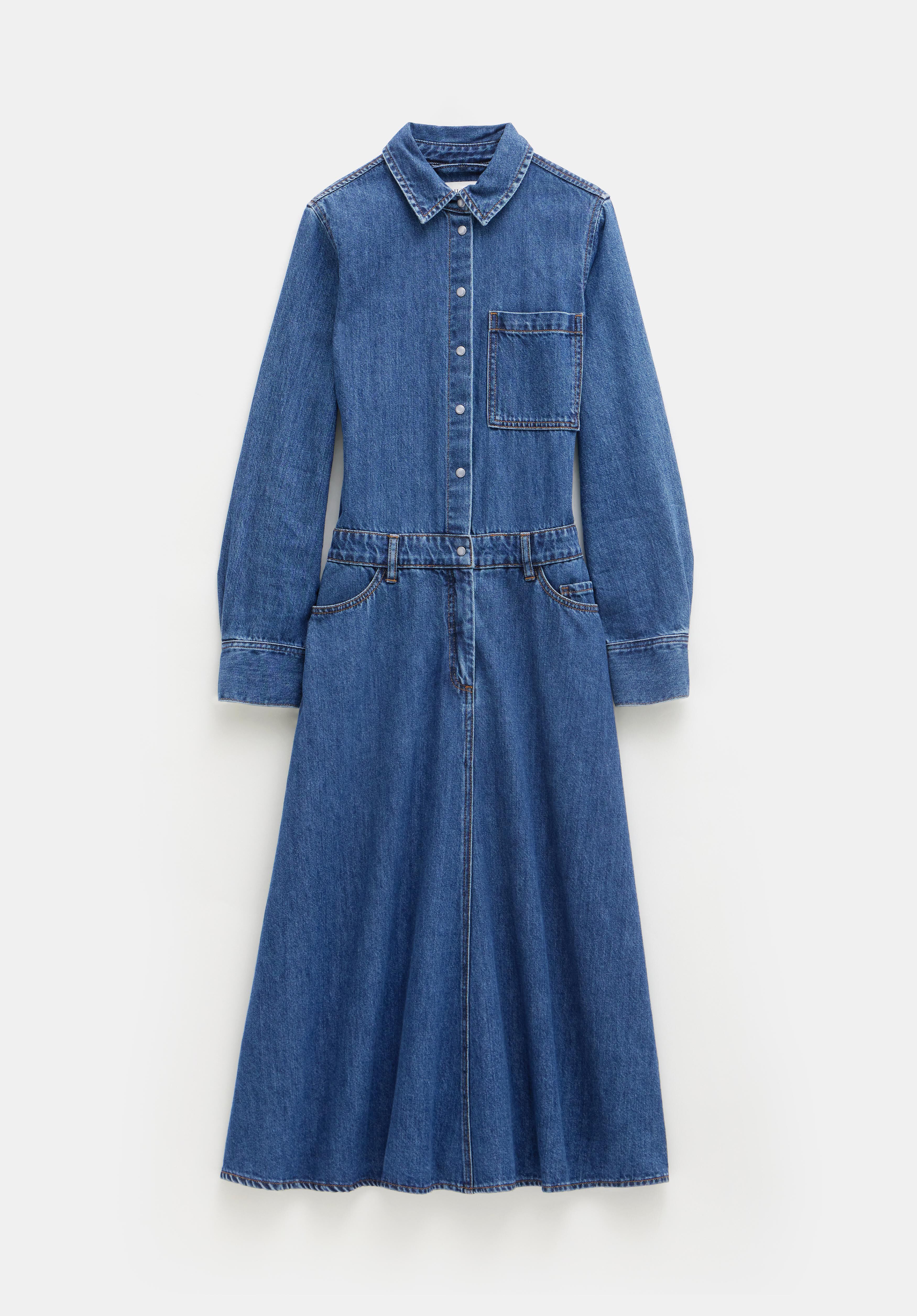 Bella Midi Denim Dress Light Authentic Blue hush