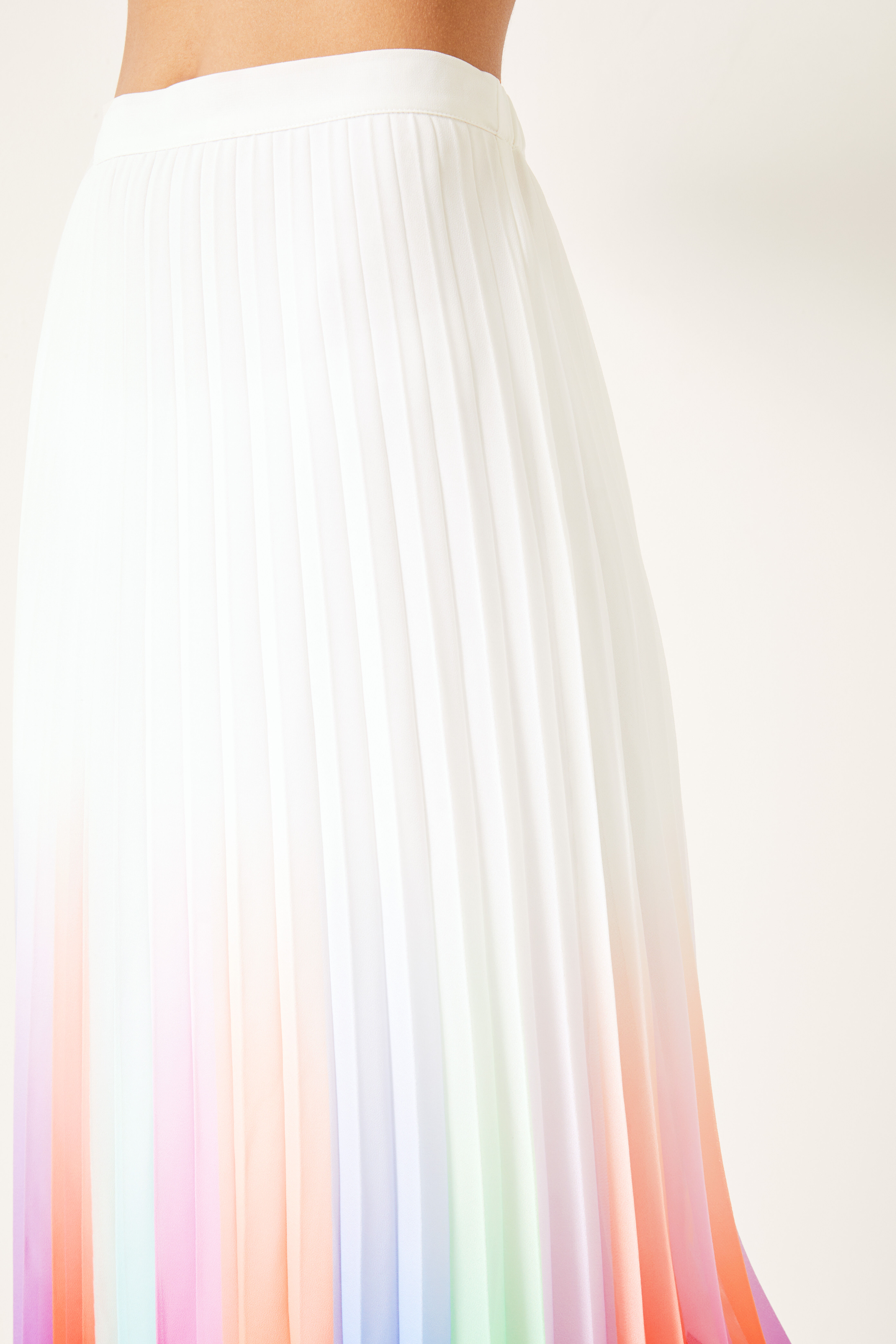 Colorful pleated maxi skirt sales