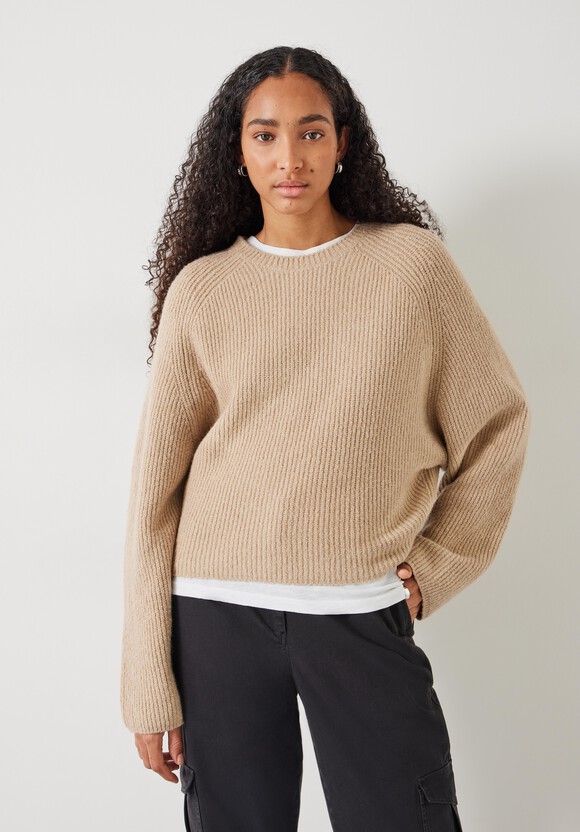 Tamar Ribbed Crew Neck Jumper With Wool