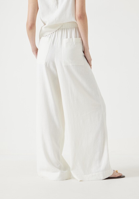 Linen Blend Petunia Wide Leg Trousers