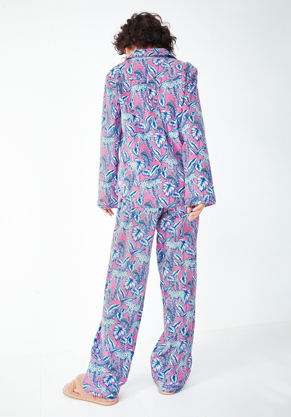 Joy Flannel Pyjamas | Jungle Leopard Pink/Green | hush