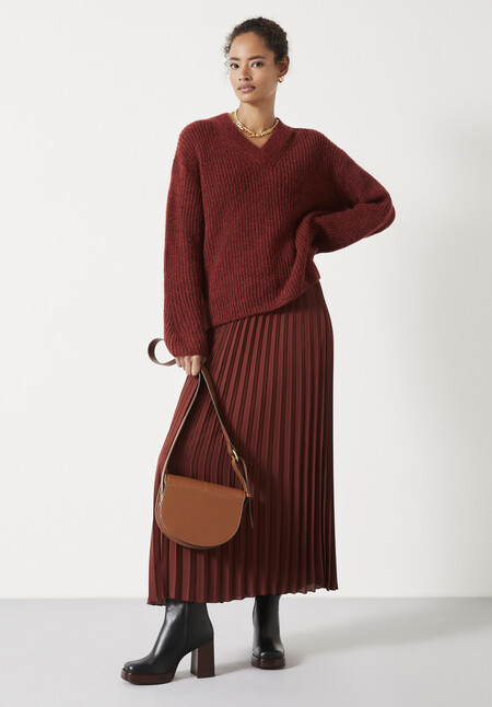 Neah Pleated Midi Skirt