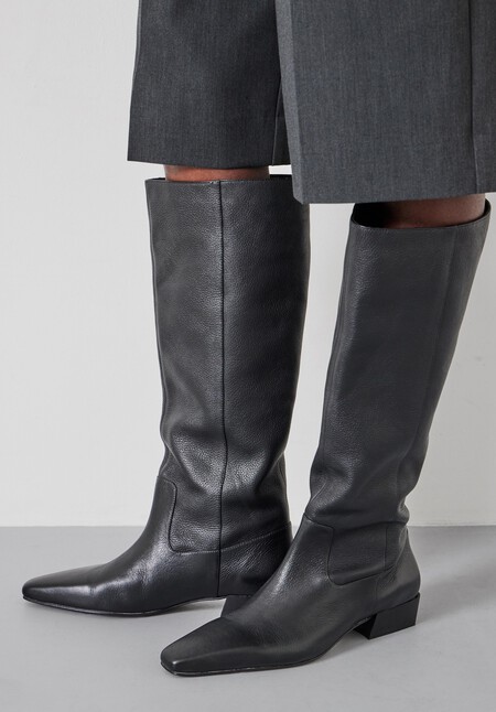 Square Toe Knee High Boots