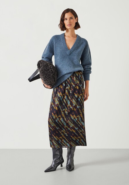Alexandra Printed Column Midi Skirt