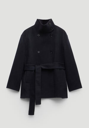 Pure Wool Belted Peacoat